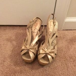 Gently used sparkly wedges